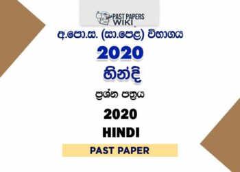 2020 O/L Hindi Past Paper
