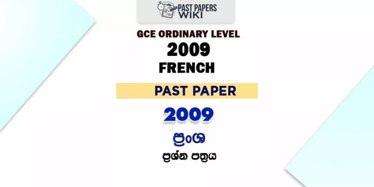 2009 O/L French Past Paper