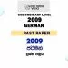 2009 O/L German Past Paper