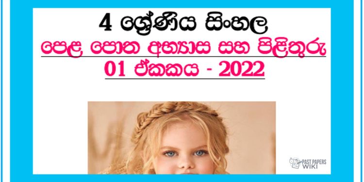Grade 04 Sinhala Questions And Answers | Unit 01 - 2022