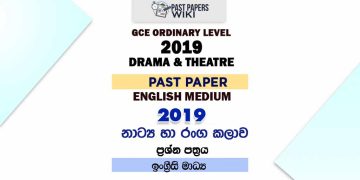 2019 O/L Drama And Theatre Past Paper | English Medium