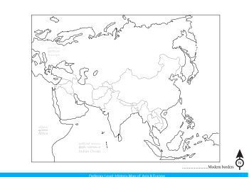 Empty Asia Europe Map for Practice Ol History Map Marking in GCE OL Examination