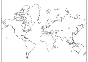 Empty World Map for Practice Ol History Map Marking in GCE OL Examination