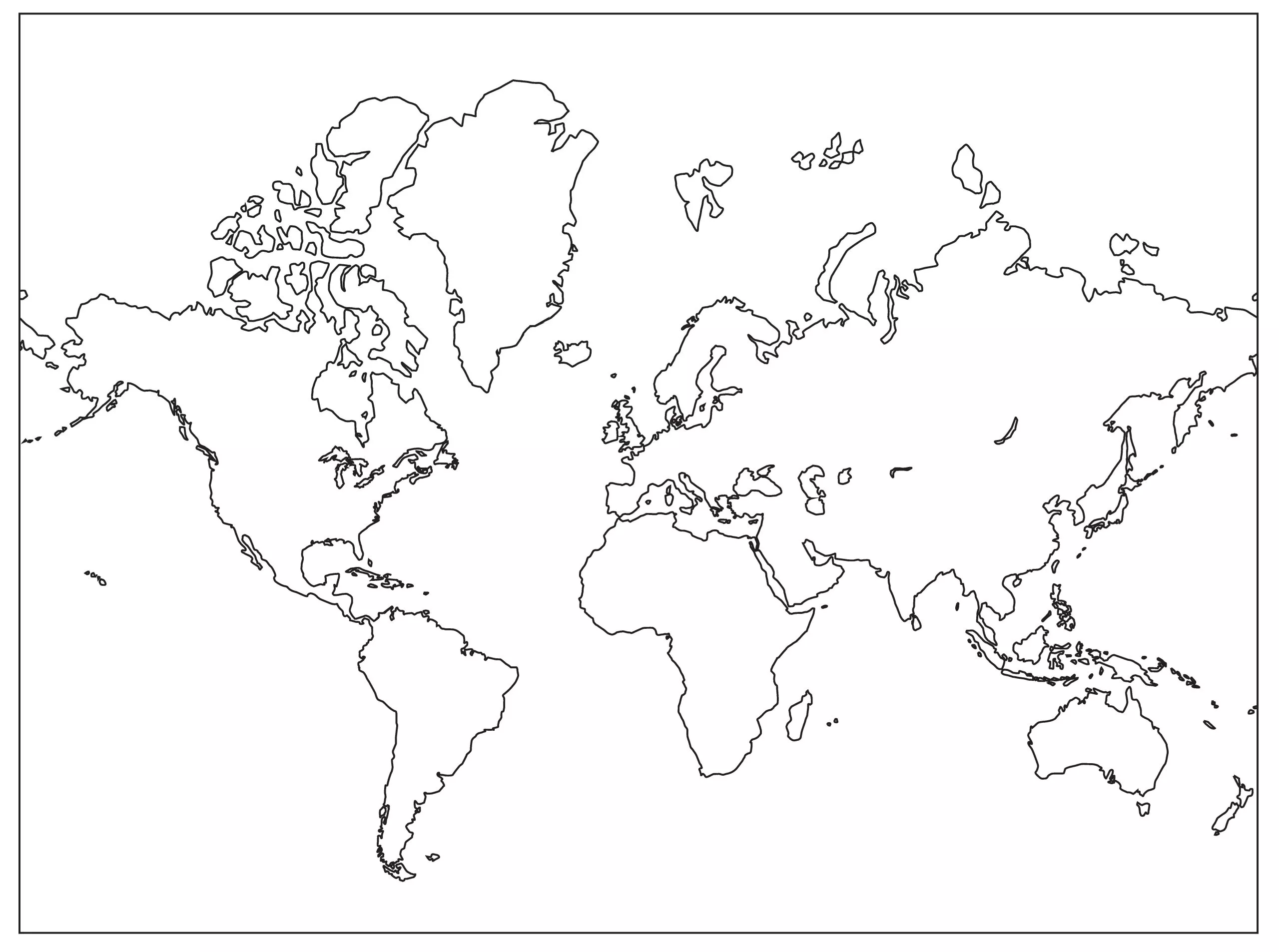Empty World Map for Practice Ol History Map Marking in GCE OL Examination