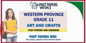Western Province Grade 11 Art Ans Crafts Past Papers - Sinhala Medium