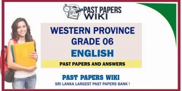 Western Province Grade 06 English Past Papers - English Medium