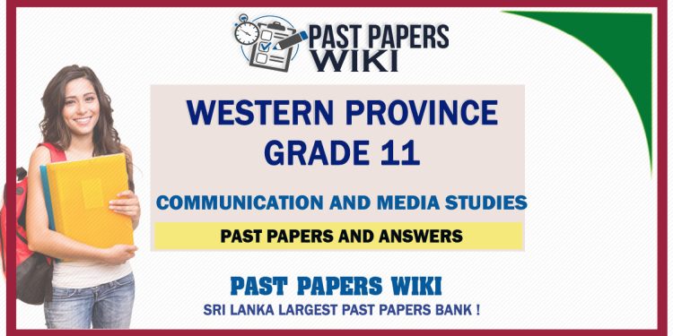 Western Province Grade 11 Communication And Media Studies Past Papers - Sinhala Medium