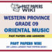Western Province Grade 09 Oriental Music Past Papers - Sinhala Medium