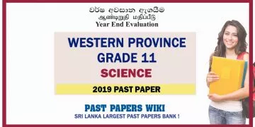 Western Province Grade 11 Science Third Term Paper 2019 – Sinhala Medium