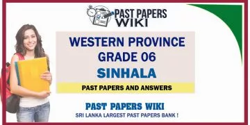 Western Province Grade 06 Sinhala Past Papers - Sinhala Medium