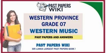 Western Province Grade 07 Western Music Past Papers - English Medium