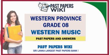 Western Province Grade 08 Western Music Past Papers - English Medium