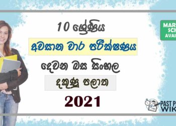 2021 Grade 10 Second Language Sinhala 3rd Term Test Paper | Southern Province