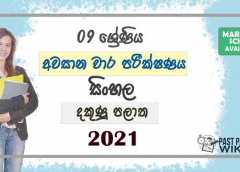 2021 Grade 09 Sinhala 3rd Term Test Paper | Southern Province