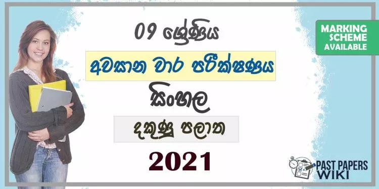 2021 Grade 09 Sinhala 3rd Term Test Paper | Southern Province