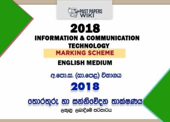2018 O/L Information And Communication Technology Marking Scheme | English Medium
