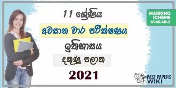 2021 Grade 11 History 3rd Term Test Paper | Southern Province