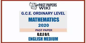 2020 O/L Mathematics Marking Scheme | English Medium