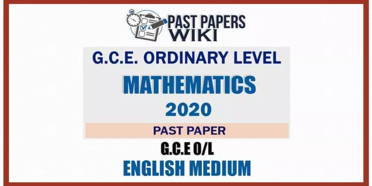 2020 O/L Mathematics Marking Scheme | English Medium