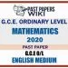 2020 O/L Mathematics Marking Scheme | English Medium