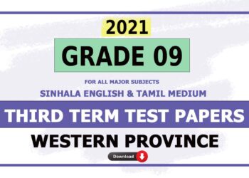 2021 Grade 09 Western Province 3rd Term Test Papers with answers
