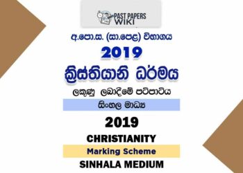 2019 O/L Christianity Marking Scheme | Sinhala Medium