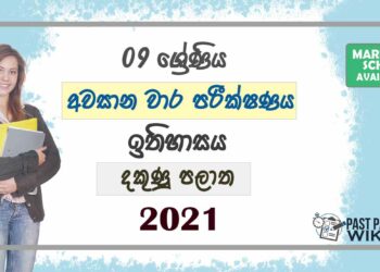 2021 Grade 09 History 3rd Term Test Paper | Southern Province