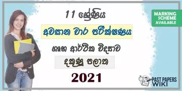 2021 Grade 11 Home Economics 3rd Term Test Paper | Southern Province