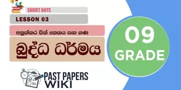 Anuththara Pin Kethaya Sanga Gana - Grade 09 Buddhism Lesson 03 | Short Note
