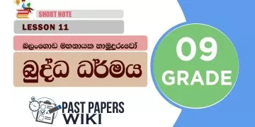 Balangoda Mahanayaka Hamuduruwo - Grade 09 Buddhism Lesson 11 | Short Note