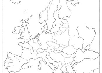 Empty Europe Map for Practice G.C.E A/L History of Europe Map Marking in Exam