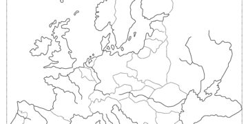 Empty Europe Map for Practice G.C.E A/L History of Europe Map Marking in Exam
