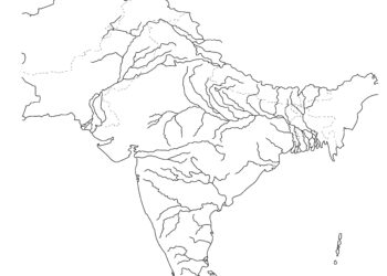Empty India Map for Practice G.C.E A/L History of India Map Marking in Exam