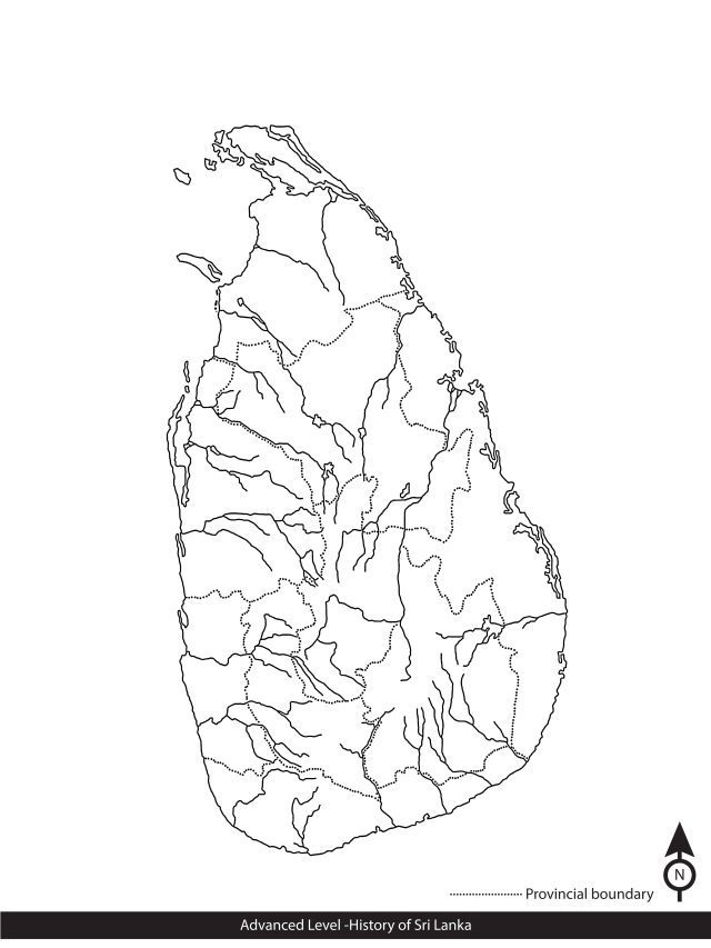 A L Empty Sri Lanka Map For Practice A L History Of Sri Lanka Exam Map 