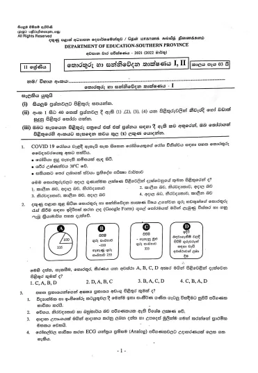 2021 Grade 11 ICT 3rd Term Test Paper | Southern Province