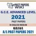 GCE Advanced Level (A/L) Past Papers 2021 - English Medium