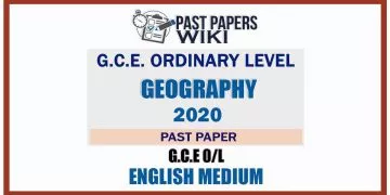 2020 O/L Geography Past Paper and Answers | English Medium