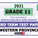 Grade 11 Western Province Third Term Test Papers 2021 with answers