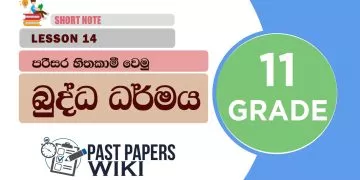 Parisara Hithakami Wemu - Grade 11 Buddhism Lesson 14 | Short Note