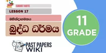 Mahindagamanaya - Grade 11 Buddhism Lesson 17 | Short Note
