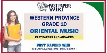 Western Province Grade 10 Oriental Music Past Papers - Sinhala Medium