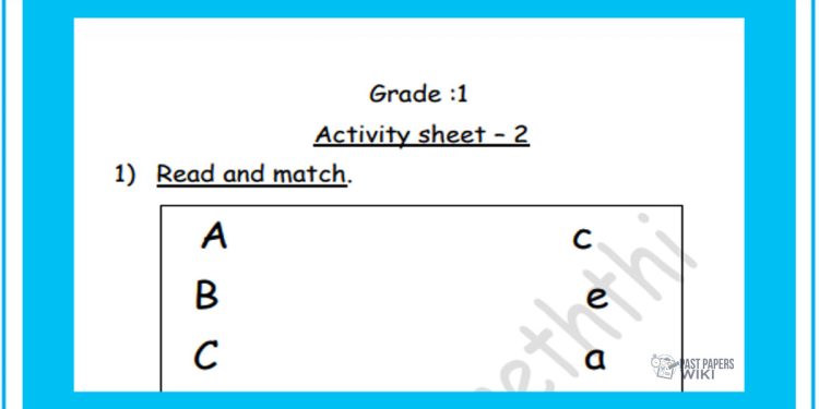 Grade 01 English Language - Activity Sheet 02