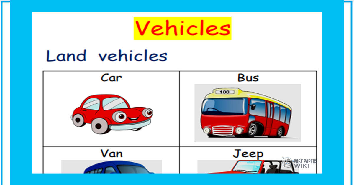 Grade 01 English Language - Vehicles