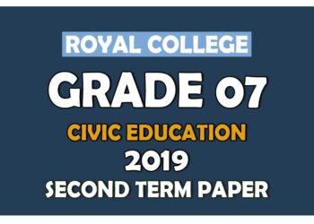 Royal College Grade 07 Civic Education Second Term Paper English Medium