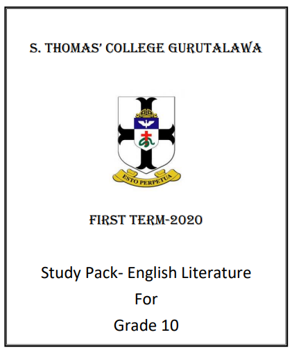Grade 10 Study Pack - English Literature 1st Term
