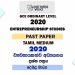 2020 O/L Entrepreneurship Studies Past Paper | Tamil Medium