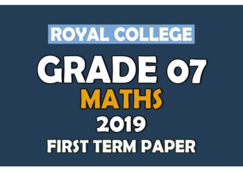 Royal College Grade 07 Mathametics First Term Paper English Medium