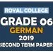 Royal College Grade 06 German Second Term Paper