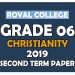 Royal College Grade 06 Christianity Second Term Paper Sinhala Medium