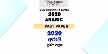 2020 O/L Arabic Past Paper